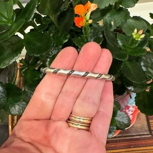 Native American Sterling Silver Double Twist Rope Style Cuff Bracelet